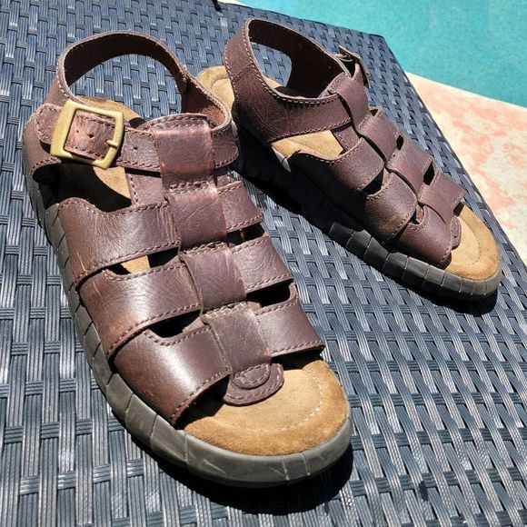 Bass Fisherman Sandals Men's Size 12  Shoes Y2K Leather Chunky Platform - Picture 2 of 6
